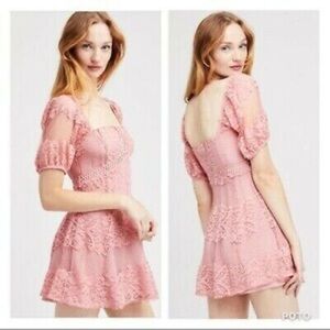 Free People Be Your Baby mini dress pink